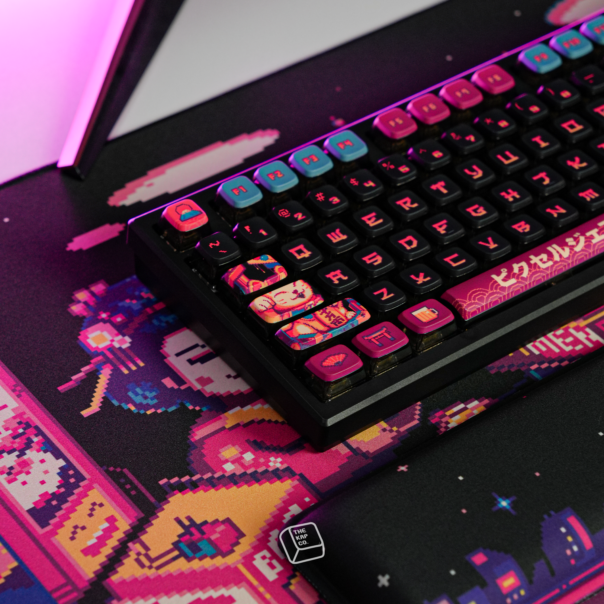 Thekapco x Pixel Jeff | Neon Japan Keycaps