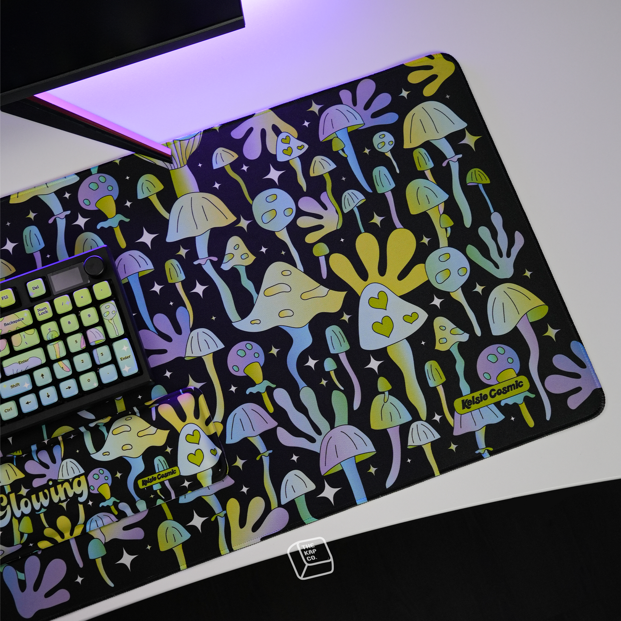 Thekapco x Kelsie Cosmic | Growing & Glowing Deskmat / Wristrest