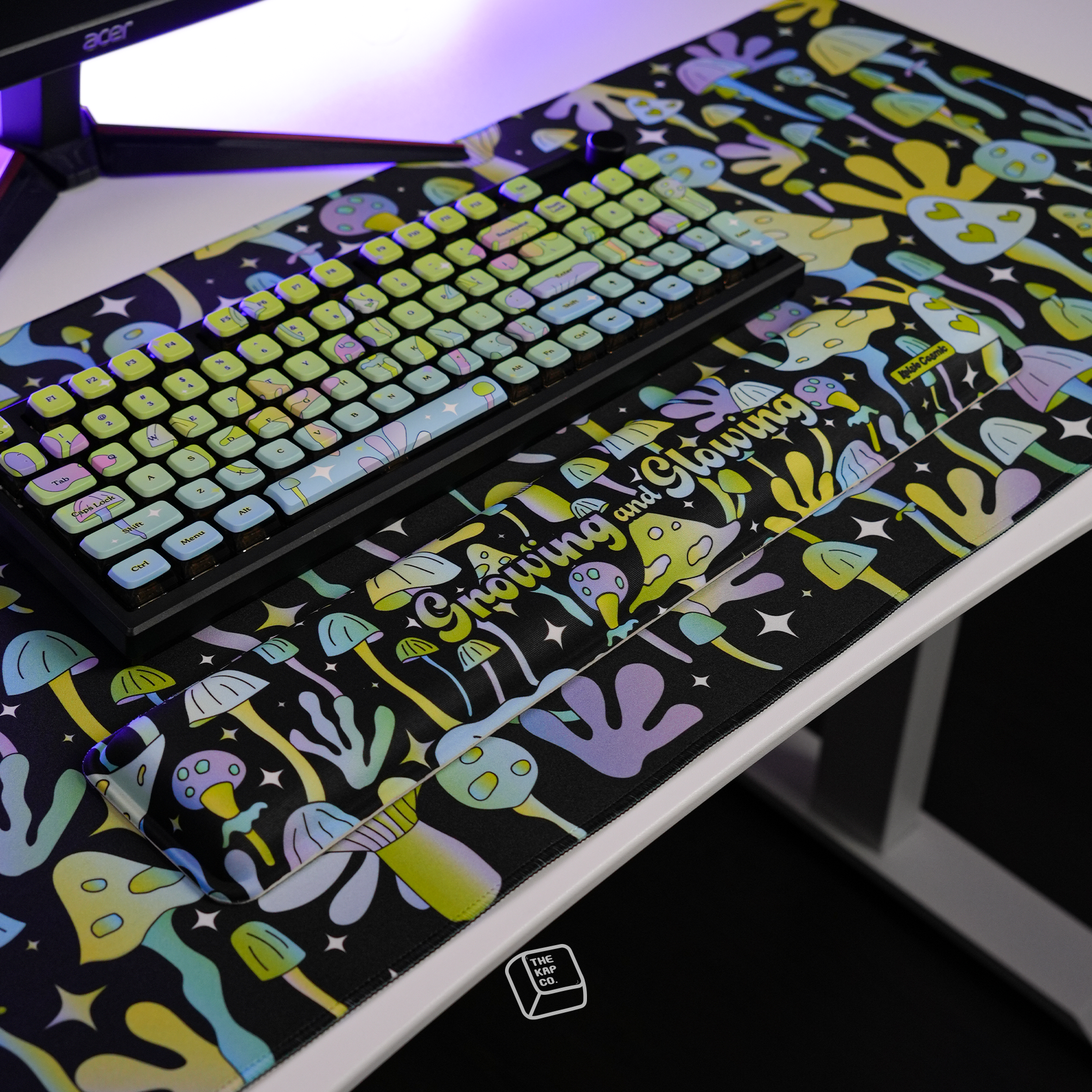 Thekapco x Kelsie Cosmic | Growing & Glowing Deskmat / Wristrest