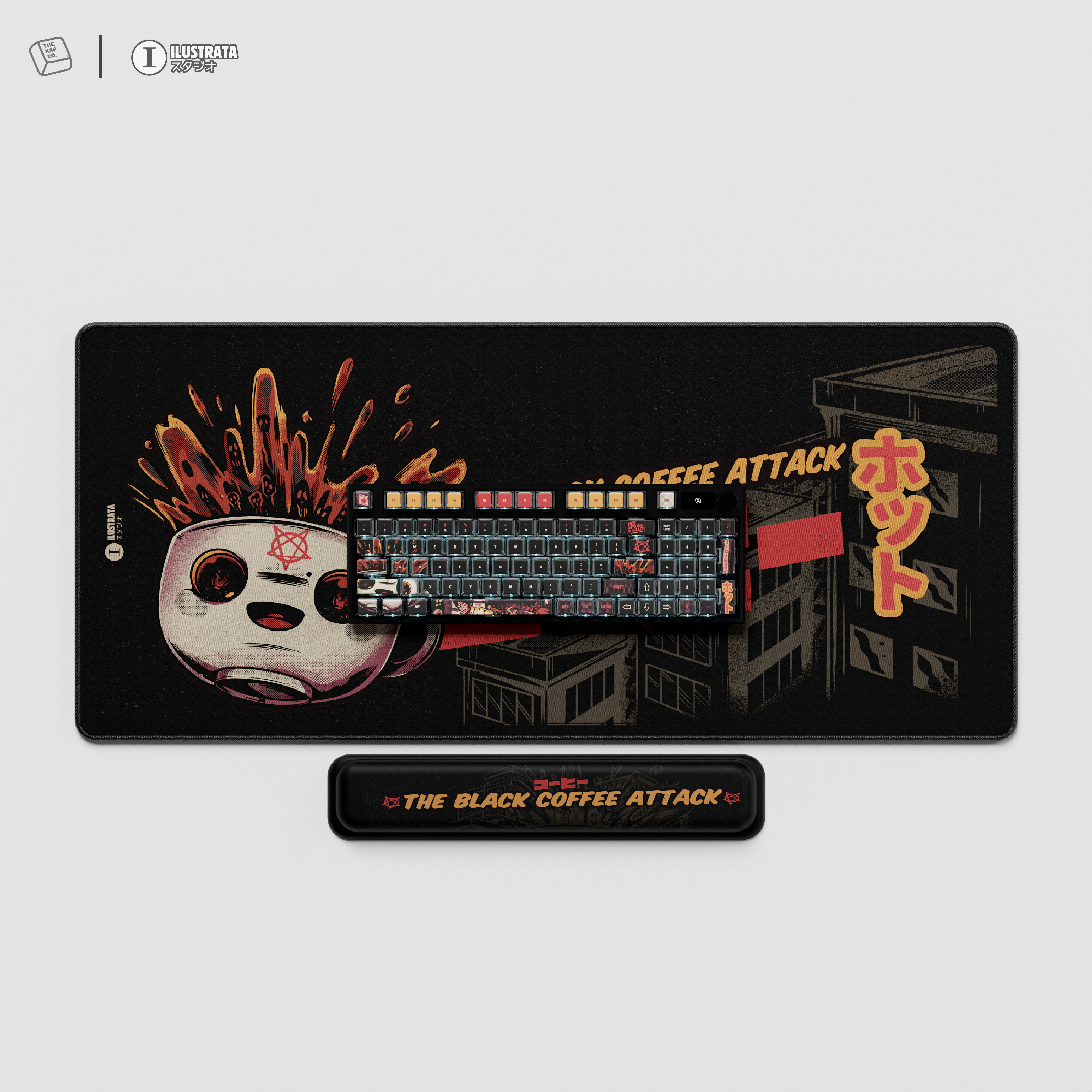 Thekapco x Ilustrata | Black Coffee Attack Keycaps