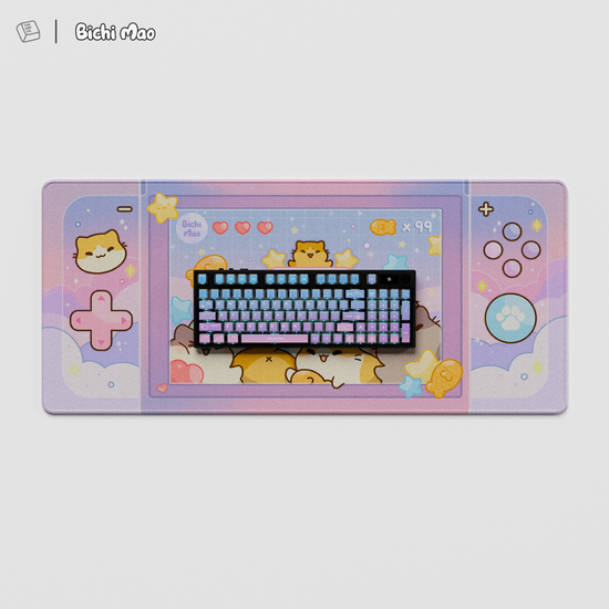 Thekapco x Bichi Mao | Gaming Nintendo Cat Deskmat