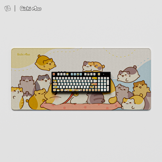 Thekapco x Bichi Mao | Kawaii Sleeping Cat Deskmat