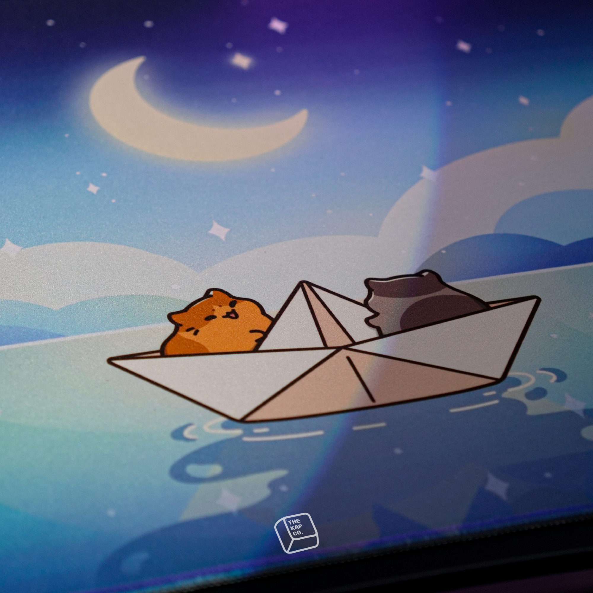Thekapco x Bichi Mao | Moonlight Night Star Cat Deskmat