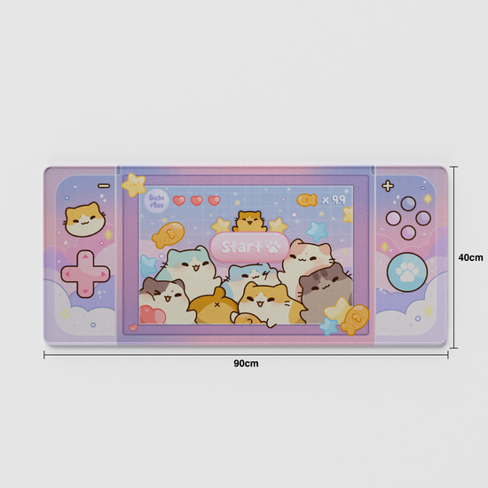 Thekapco x Bichi Mao | Gaming Nintendo Cat Deskmat