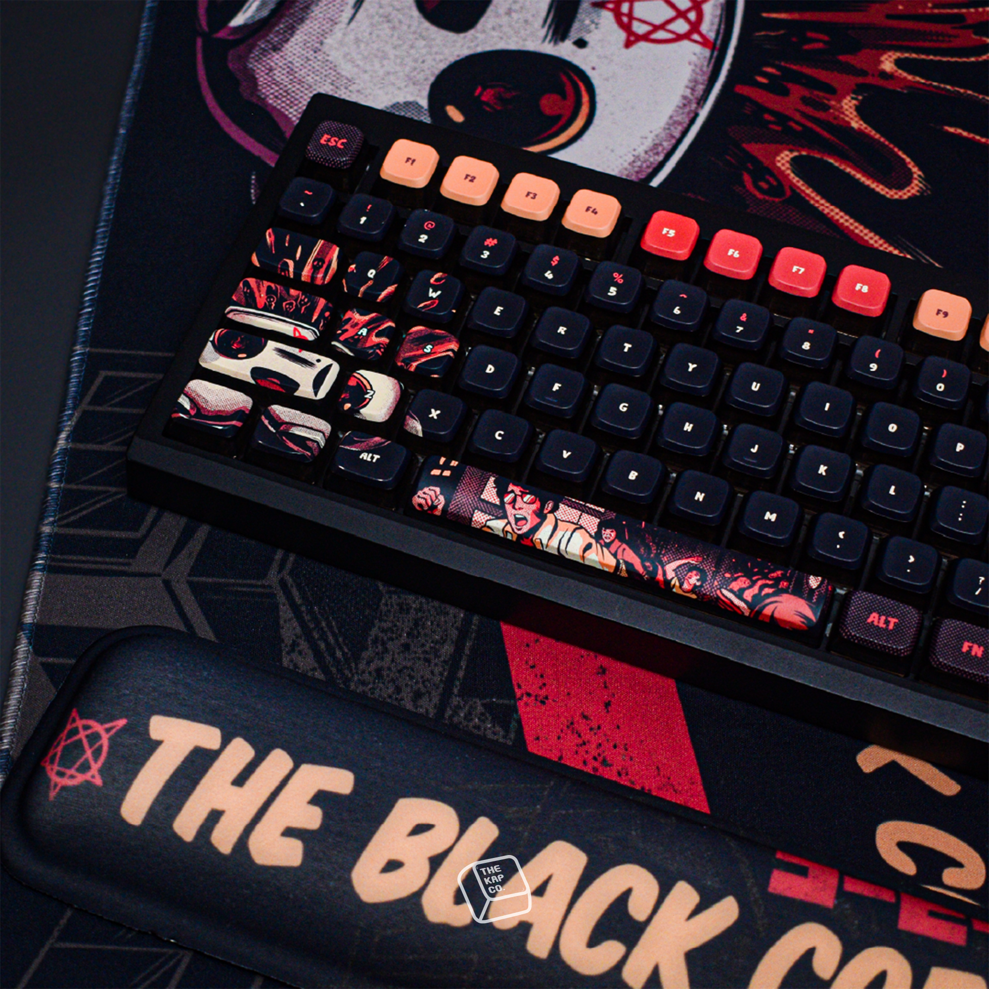 Thekapco x Ilustrata | Black Coffee Attack Keycaps