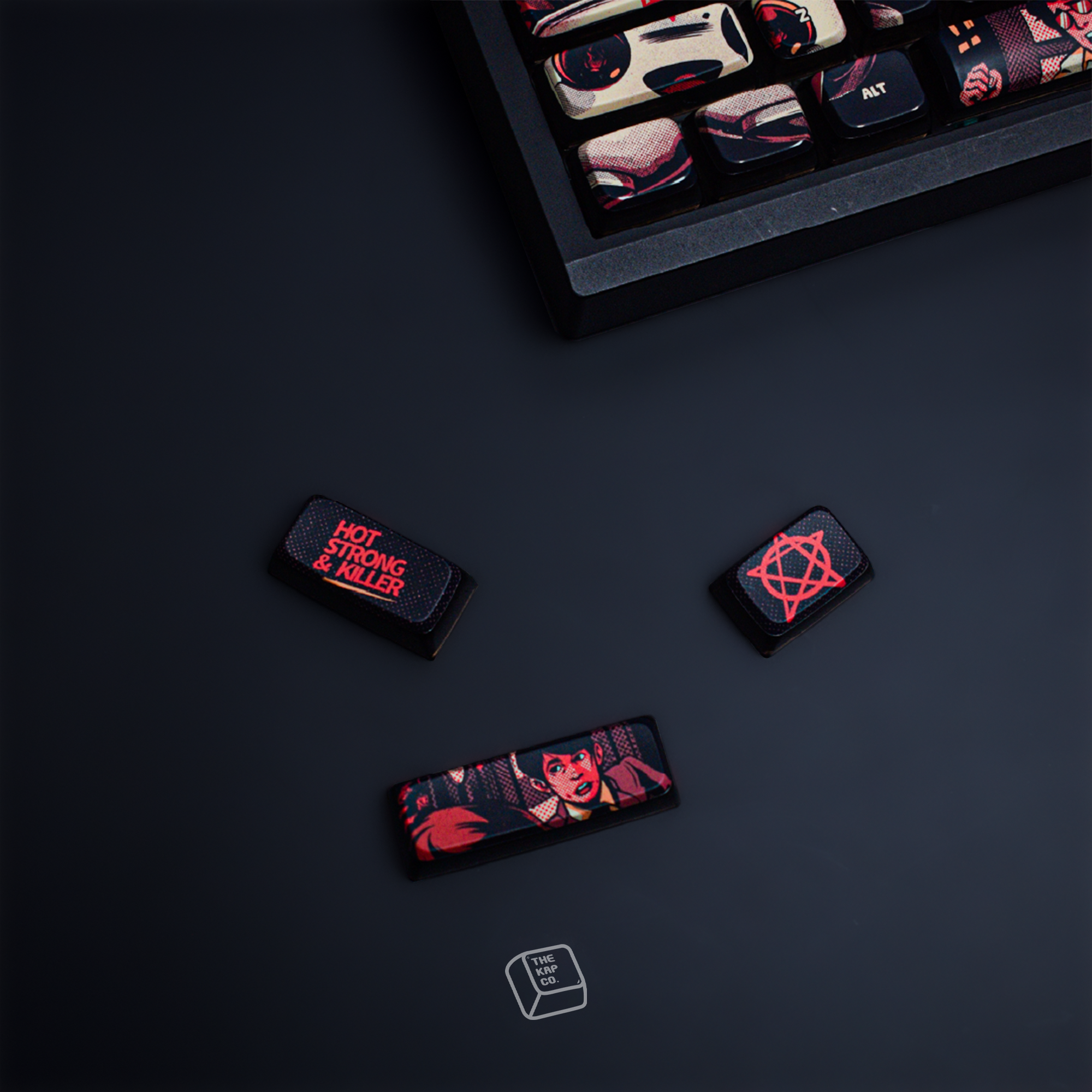 Thekapco x Ilustrata | Black Coffee Attack Keycaps