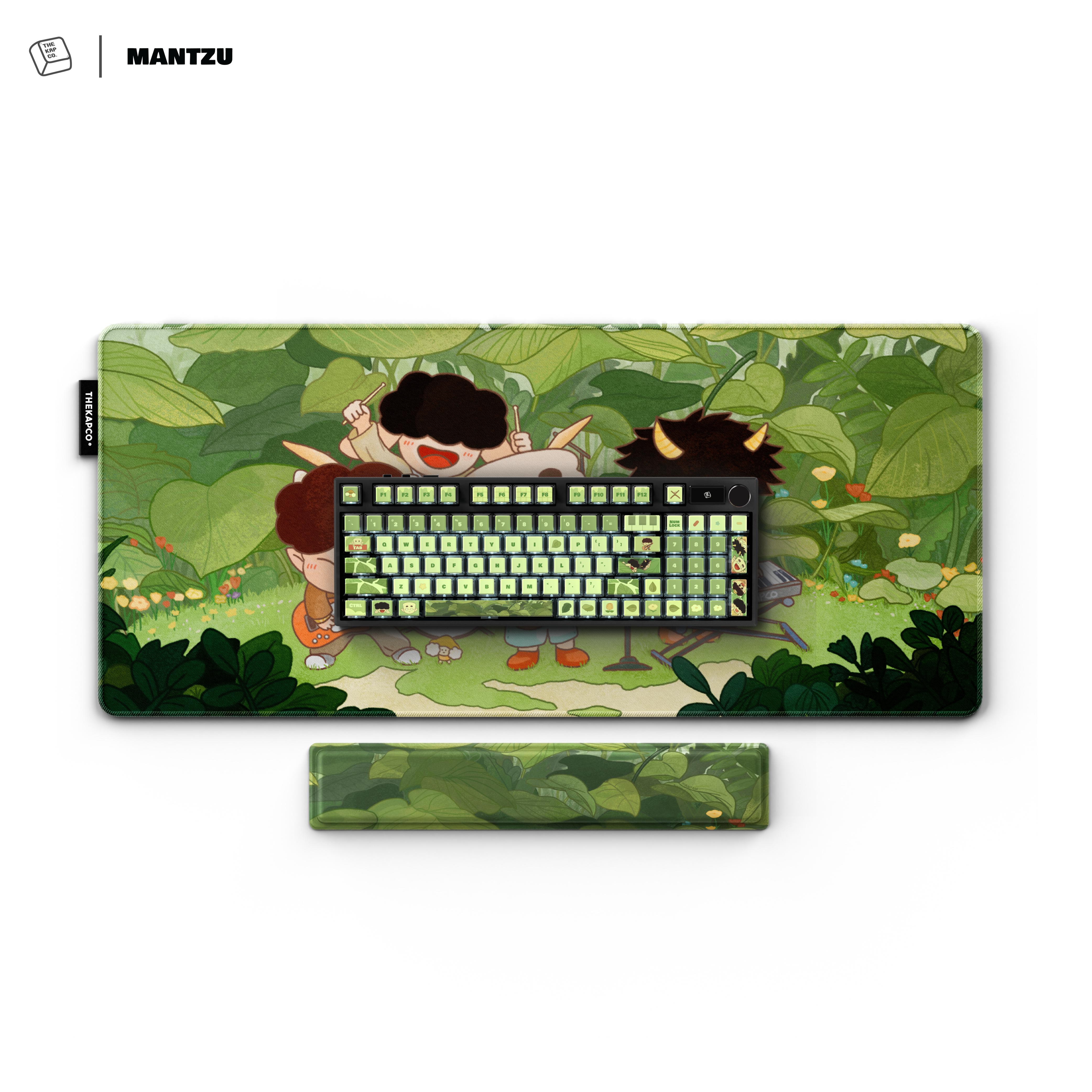 motto_kuma tarptotarp model forest グリーン Forest Jams | Thekapco x Mantzu Keycap, Deskmat & Wristrest