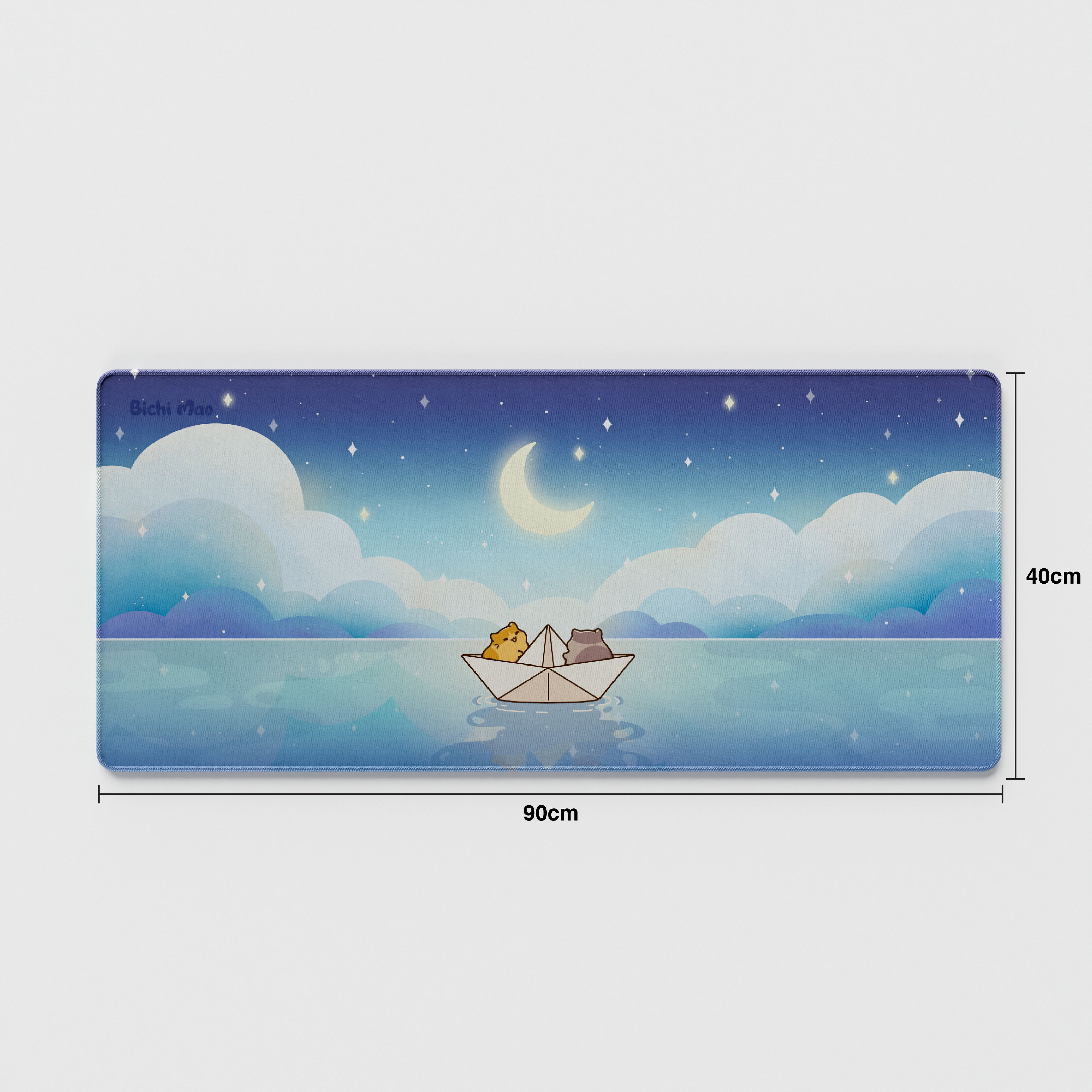 Thekapco x Bichi Mao | Moonlight Night Star Cat Deskmat