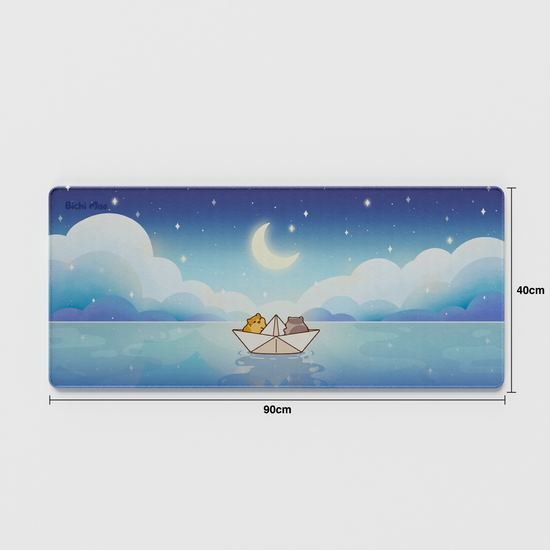 Thekapco x Bichi Mao | Moonlight Night Star Cat Deskmat