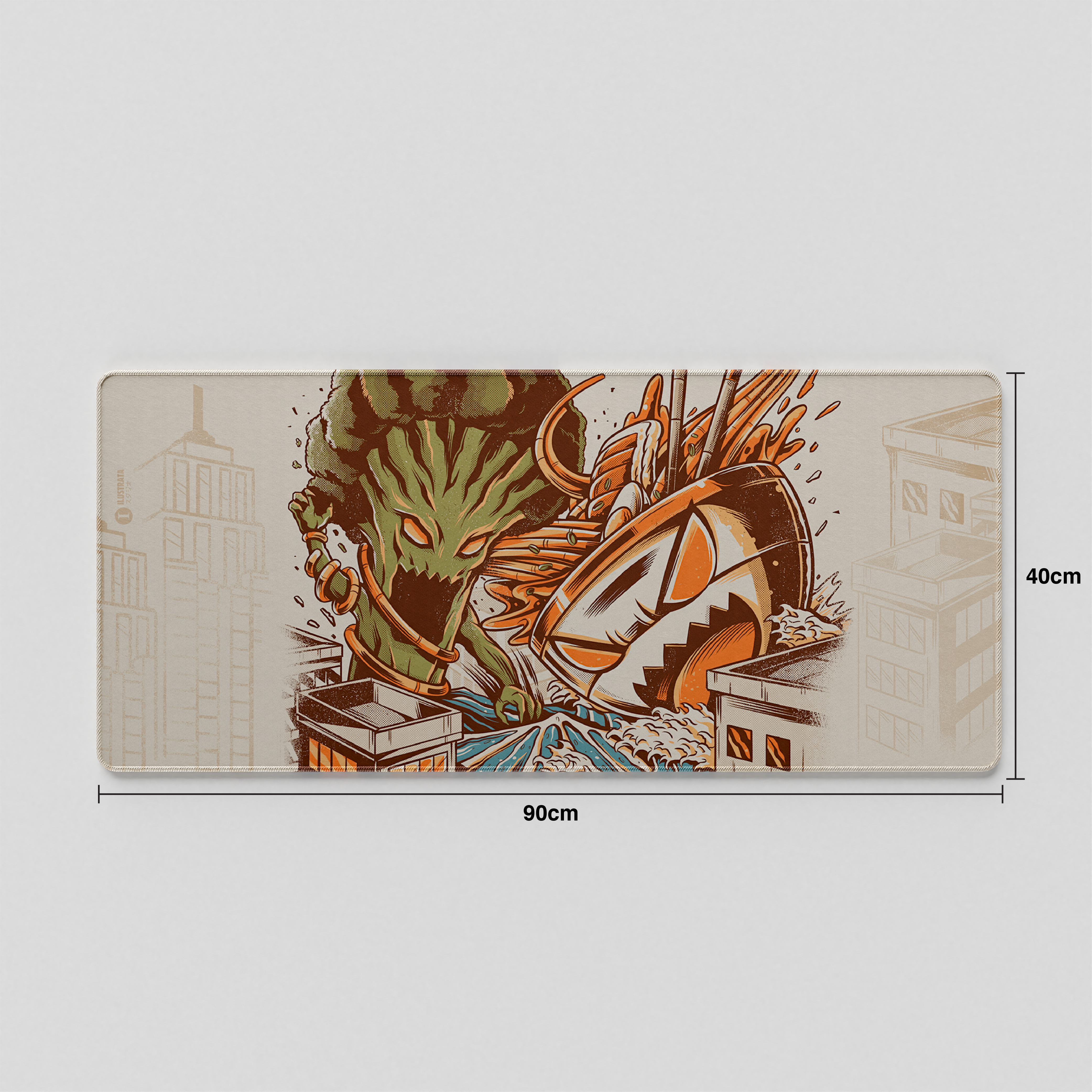 Thekapco x Ilustrata | Kaiju Food Fight Deskmat & Wristrest