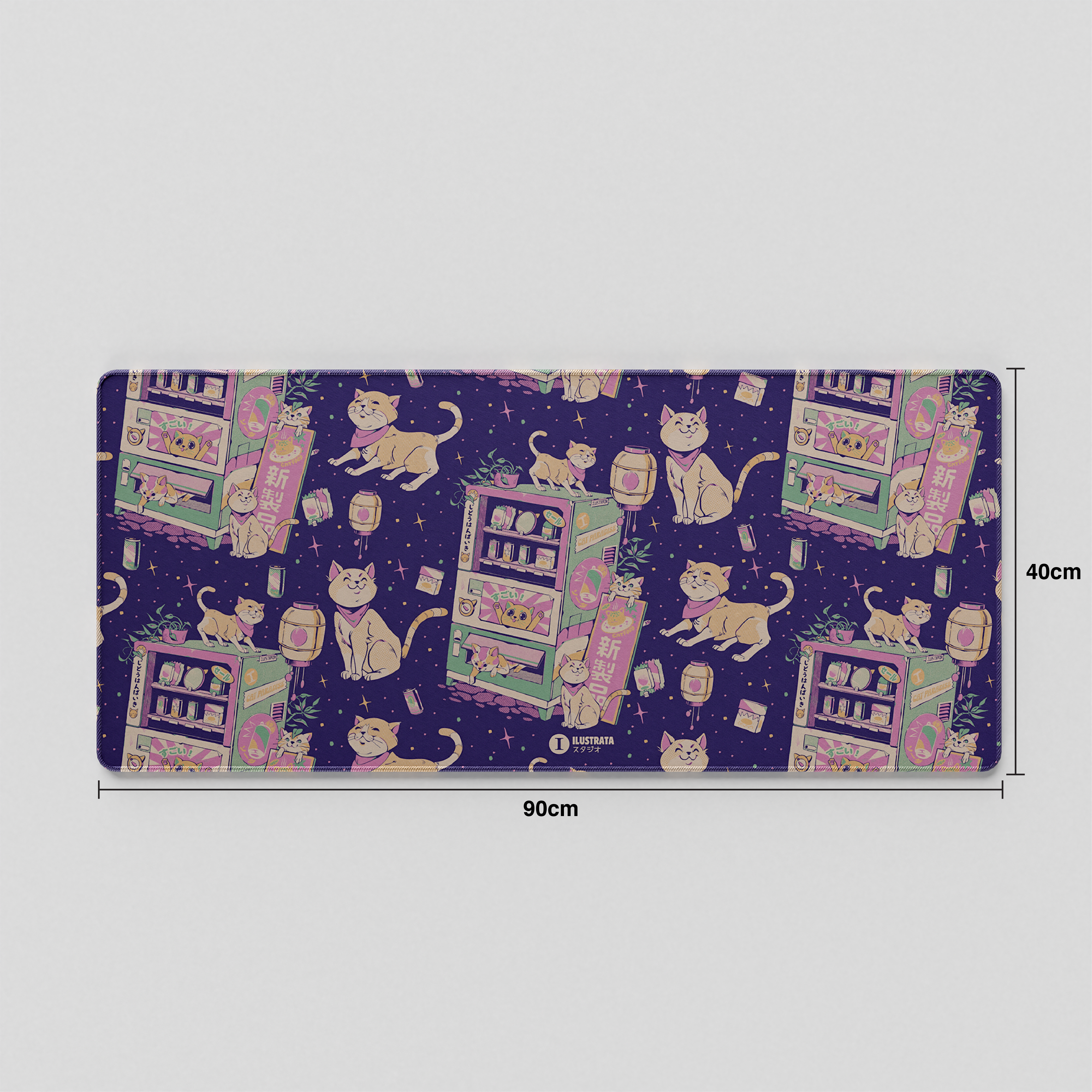 Thekapco x Ilustrata | Cat Vending Machine Deskmat & Wristrest