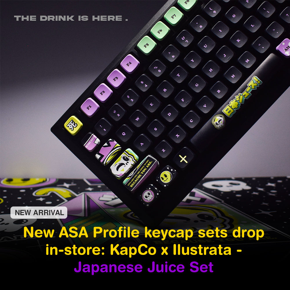 Latest PCPBT Keycap in Store — KapCo x Ilustrata - Japanese Juice Set!