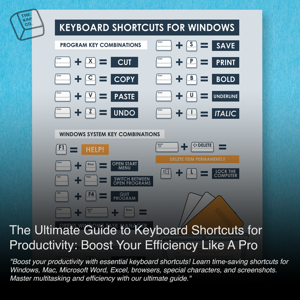 The Ultimate Guide to Keyboard Shortcuts for Productivity: Boost Your Efficiency Like A Pro