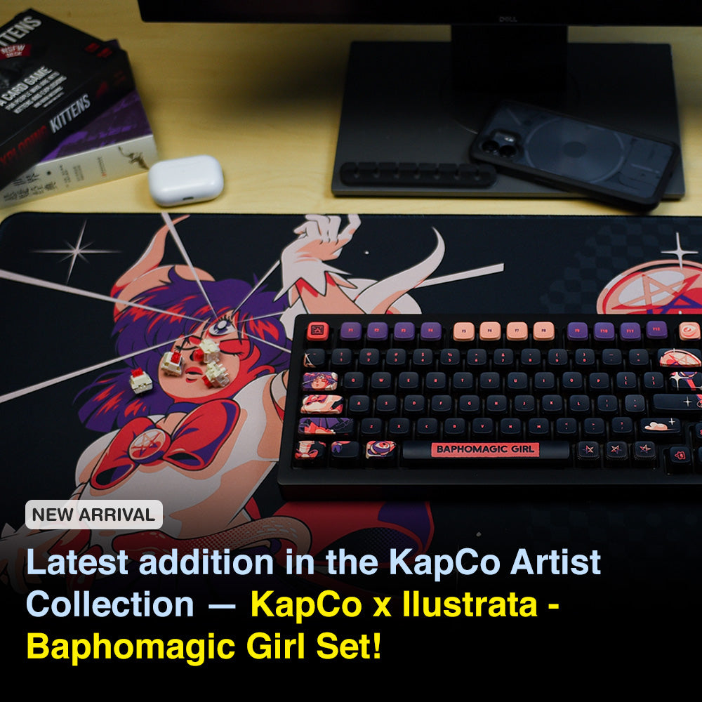 Ilutrata Returns to KapCo with the Baphomagic Girl Keycap & Deskmat Set!