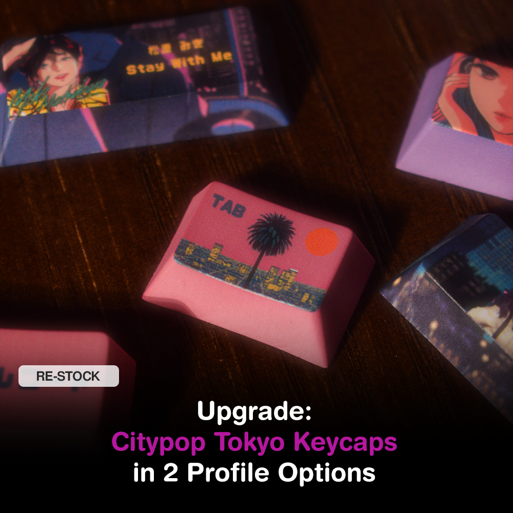 Upgrade: Citypop Tokyo Keycaps in 2 Profile Options