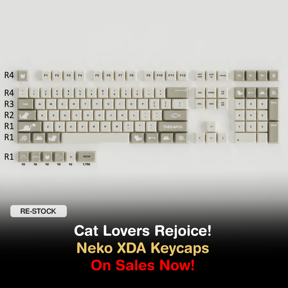 Cat Lovers Rejoice! KapCo's Original Neko XDA Keycaps On Sales Now!