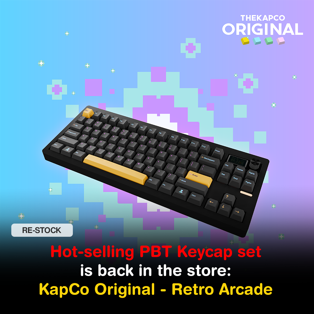 Hot-selling PBT Keycap set is back in the store: KapCo Original - Retro Arcade Keycaps