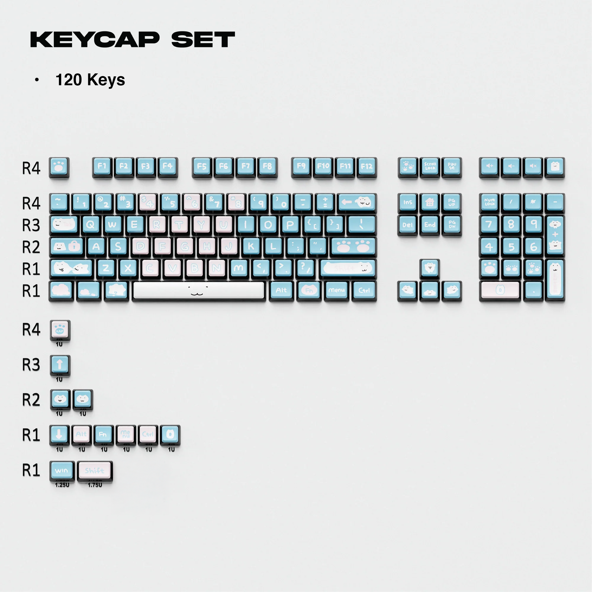 Thekapco x Meomonsters | Paw Paw Keycap Set