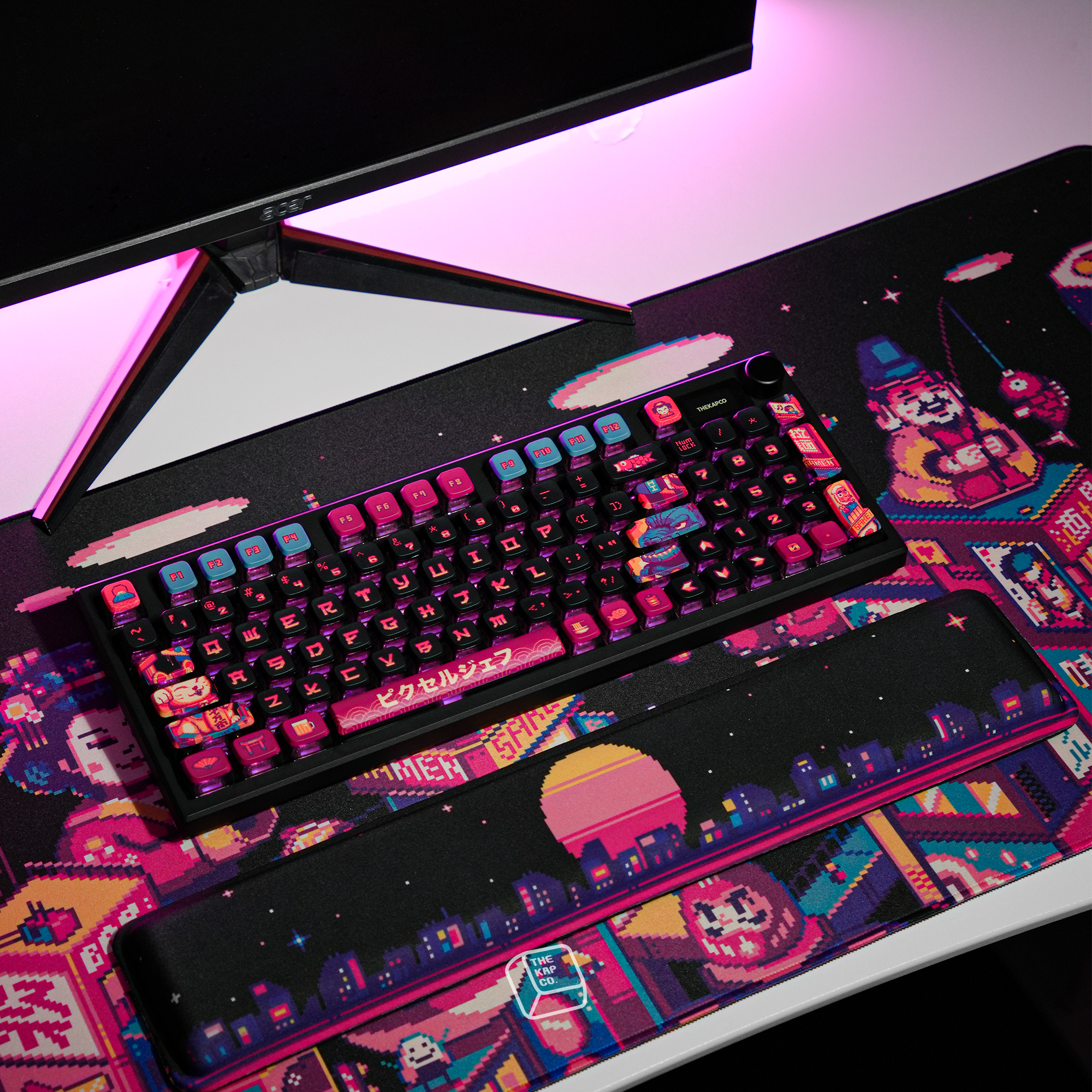 Thekapco x Pixel Jeff | Neon Japan Keycap Set