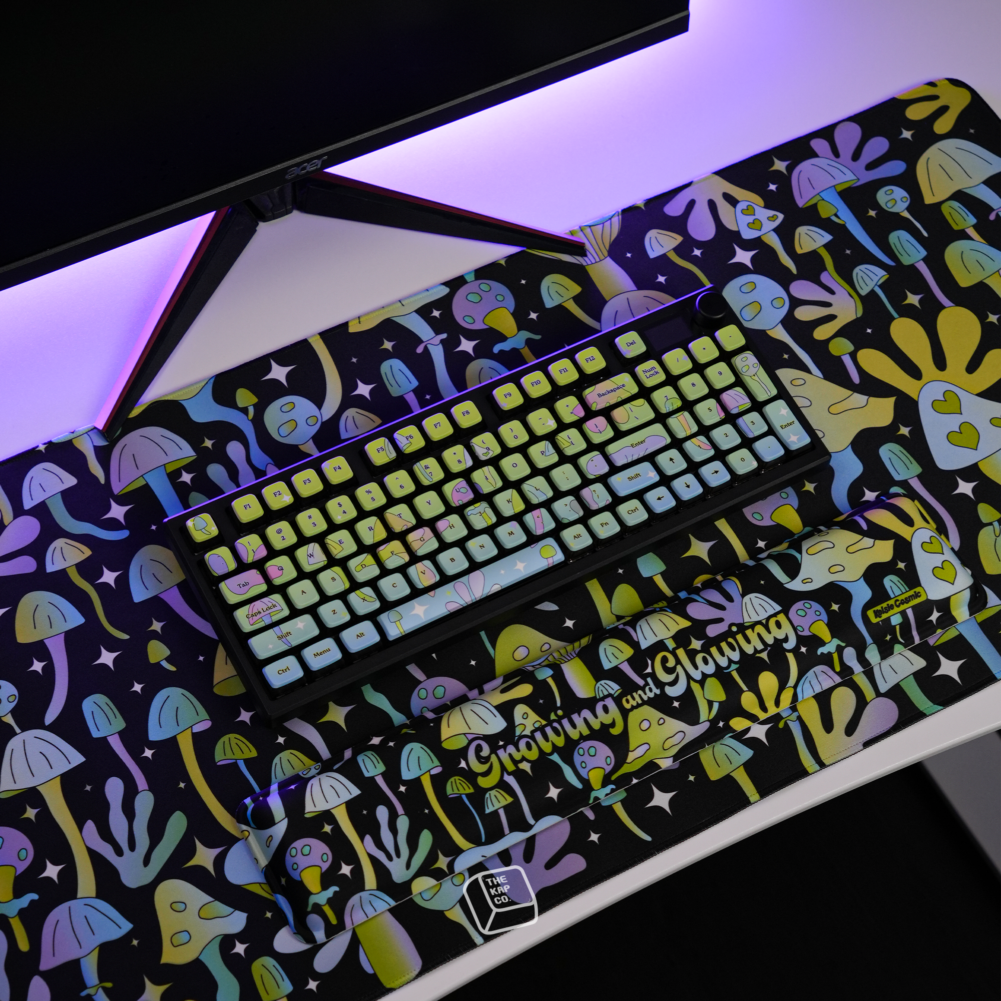 Thekapco x Kelsie Cosmic | Growing & Glowing Deskmat & Wristrest