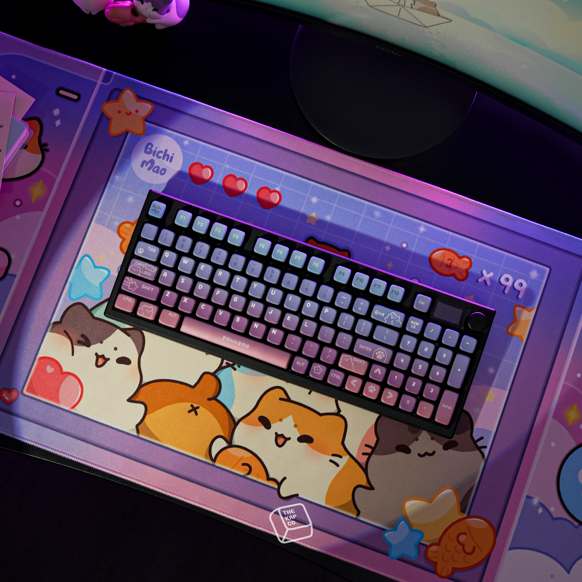Thekapco x Bichi Mao | Gaming Nintendo Cat Deskmat