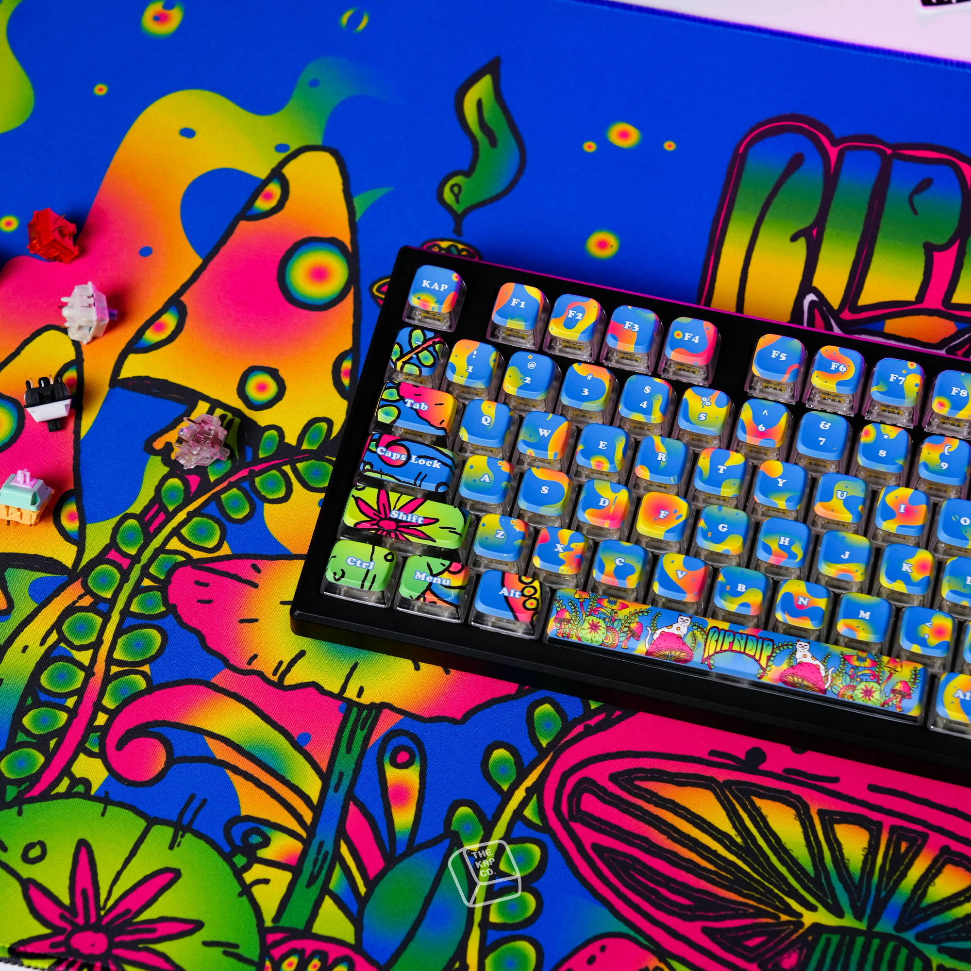 Thekapco x RipnDip | Psychedelic Deskmat & Wristrest