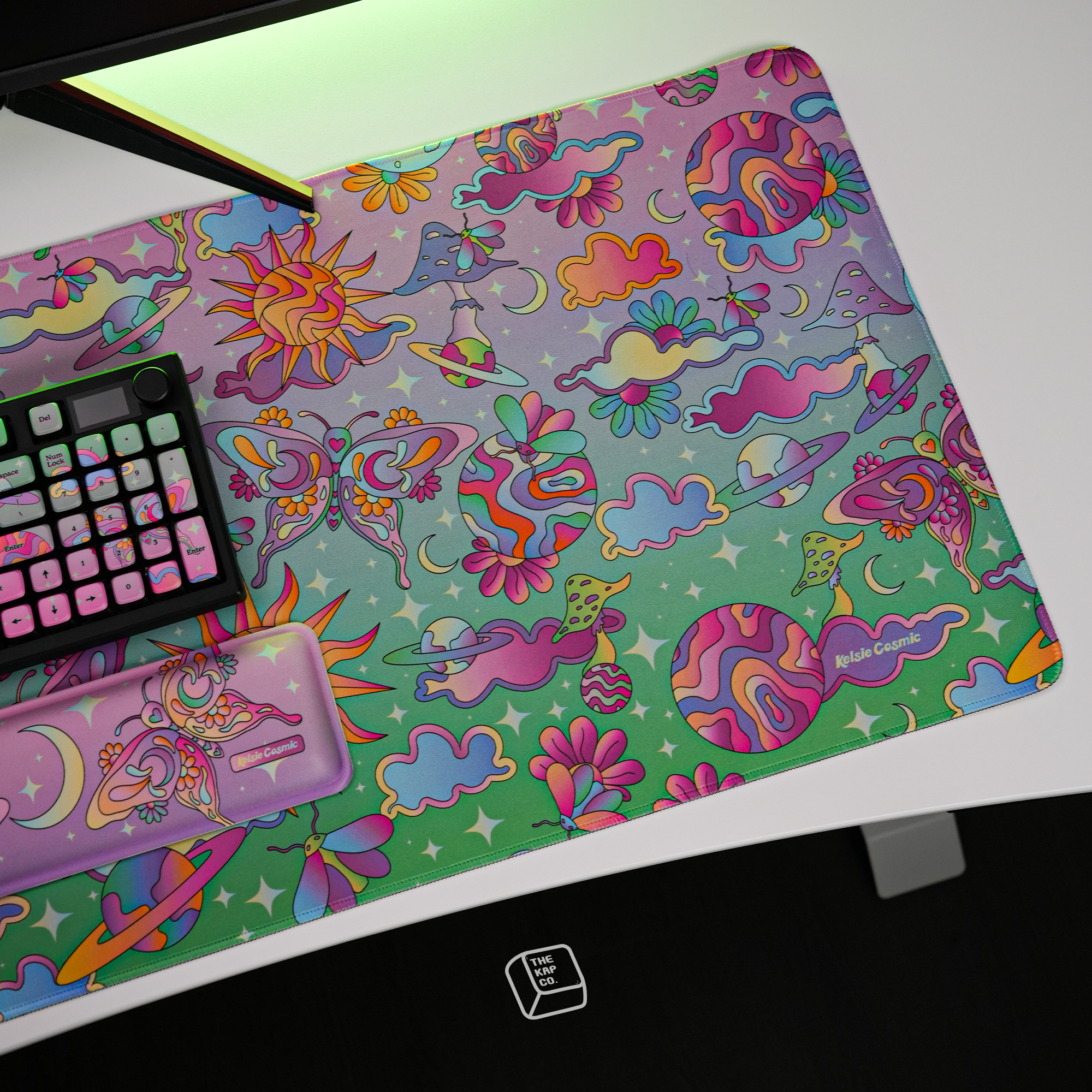 Thekapco x Kelsie Cosmic | Garden of Unearthly Delight Deskmat & Wristrest