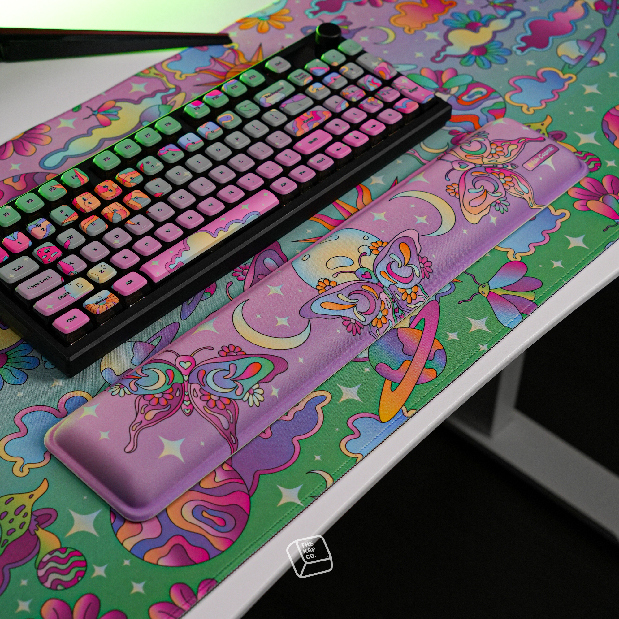 Thekapco x Kelsie Cosmic | Garden of Unearthly Delight Deskmat & Wristrest