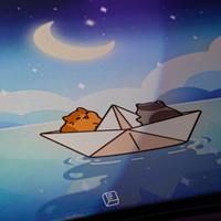 Thekapco x Bichi Mao | Moonlight Night Star Cat Deskmat