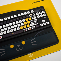 Thekapco x secondfloorneko | Black Catto Deskmat & Wristrest