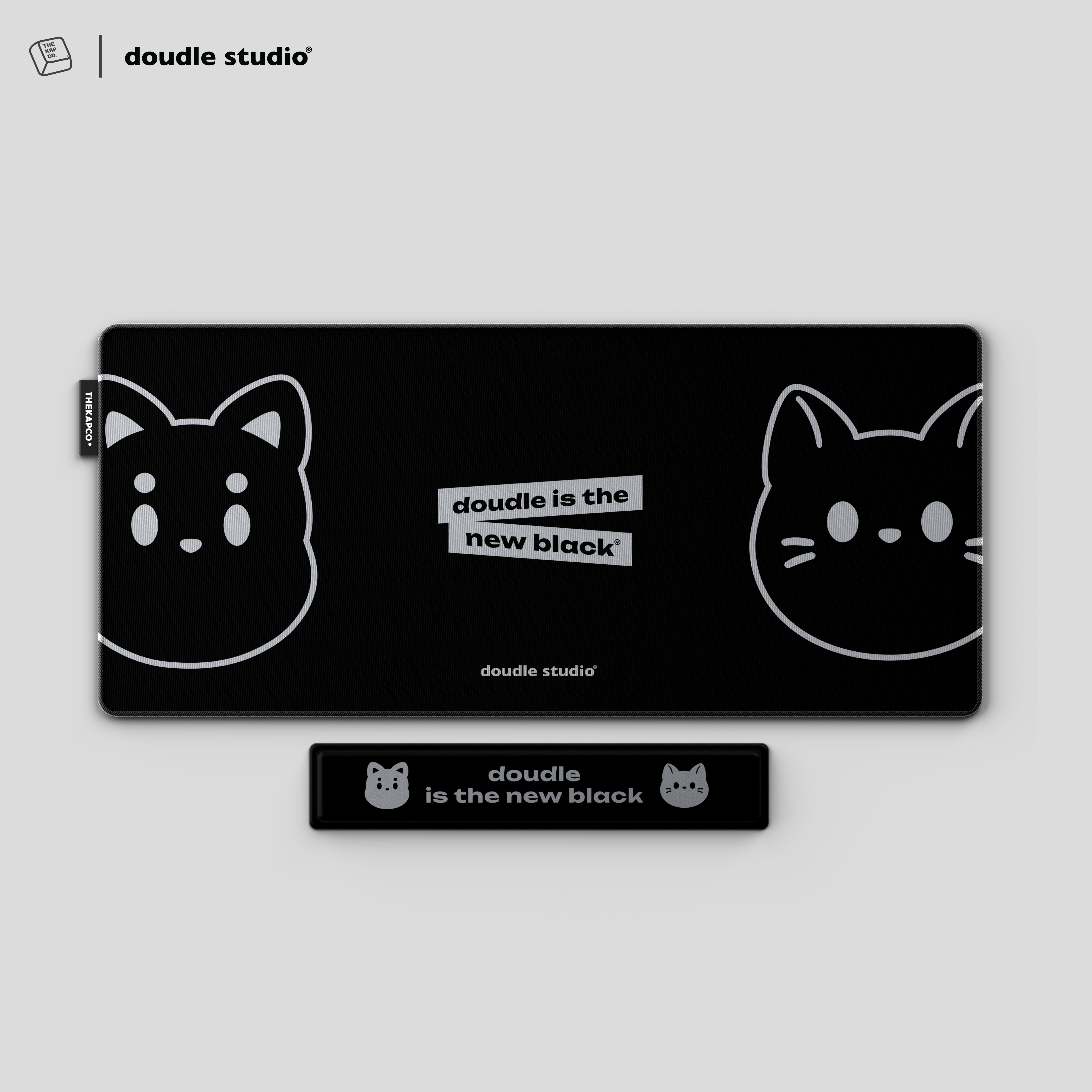 Thekapco x Doudle Studio | Doudle is the New Black Deskmat & Wristrest