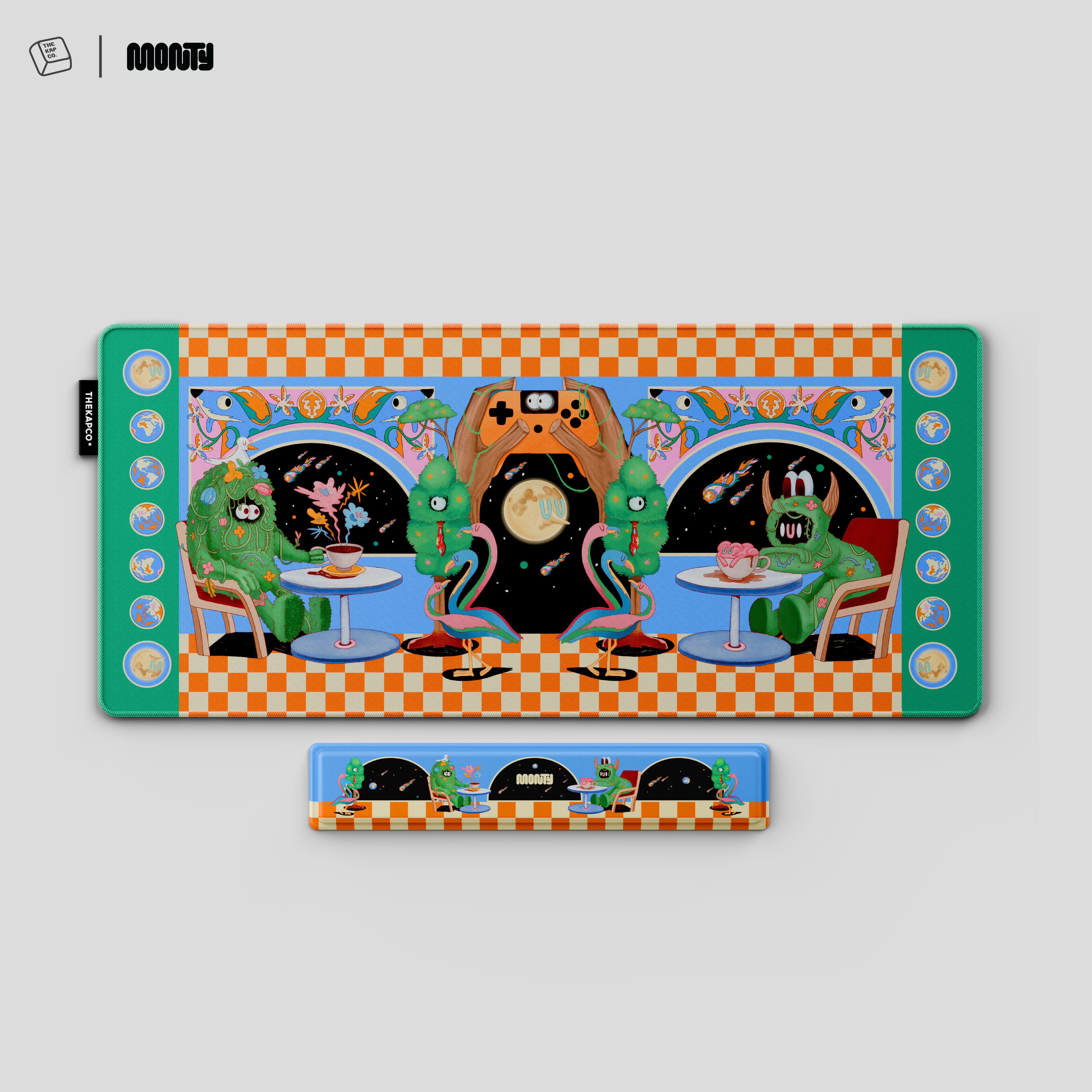 Thekapco x Monty | Galactic Getaway Deskmat & Wristrest