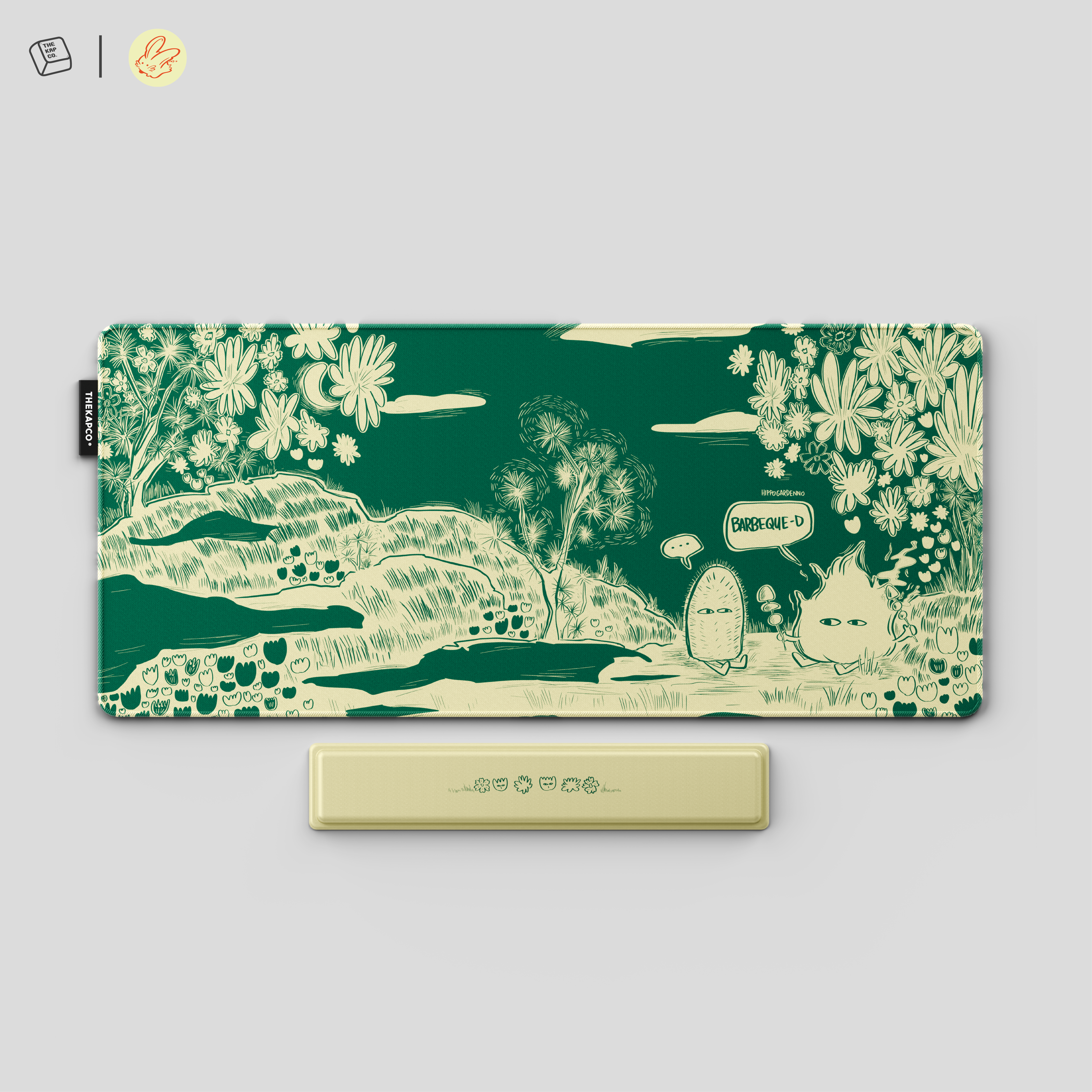 Thekapco x Hippogardenno | Barbeque Deskmat & Wristrest