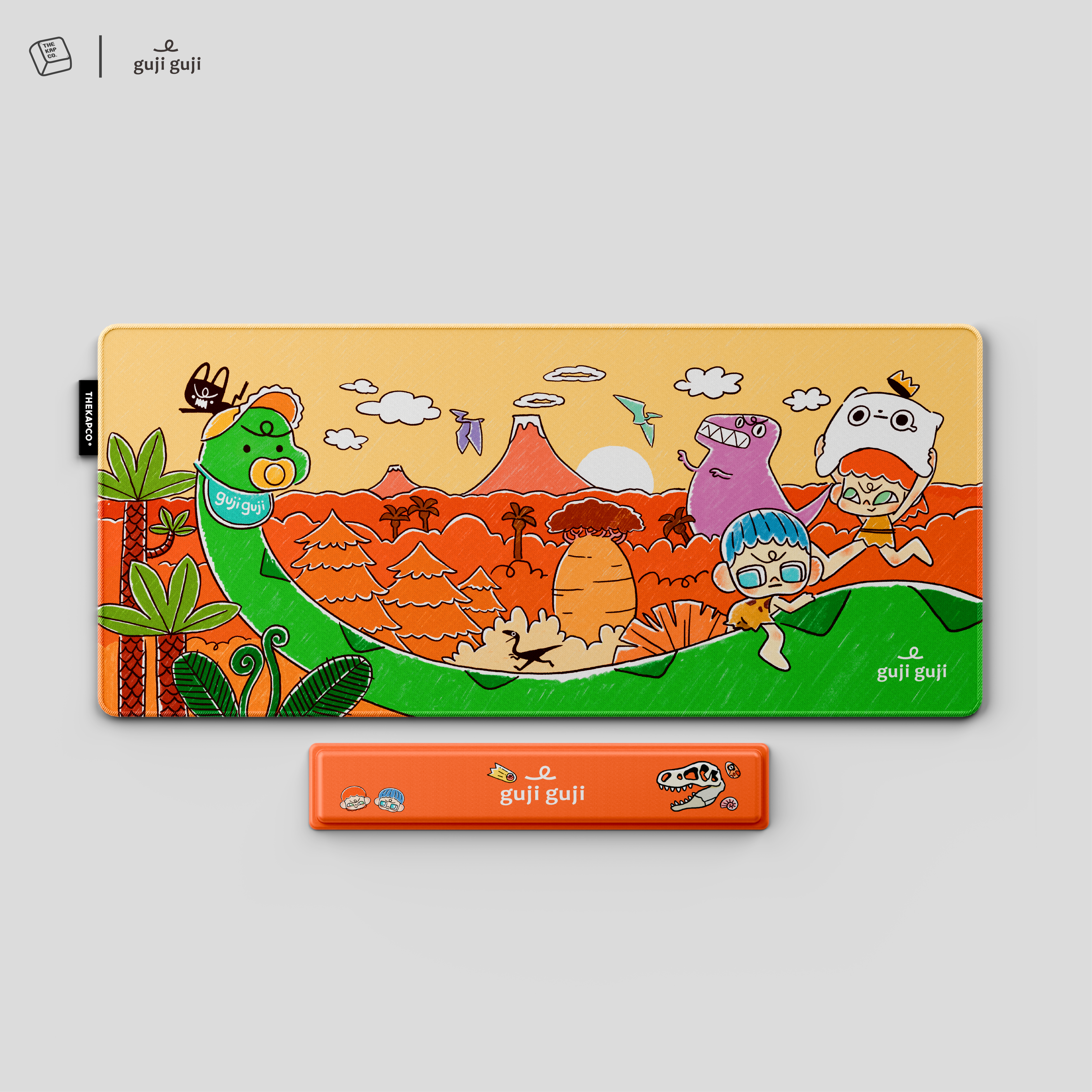 Thekapco x Guji Guji | Back To Jurassic Deskmat & Wristrest