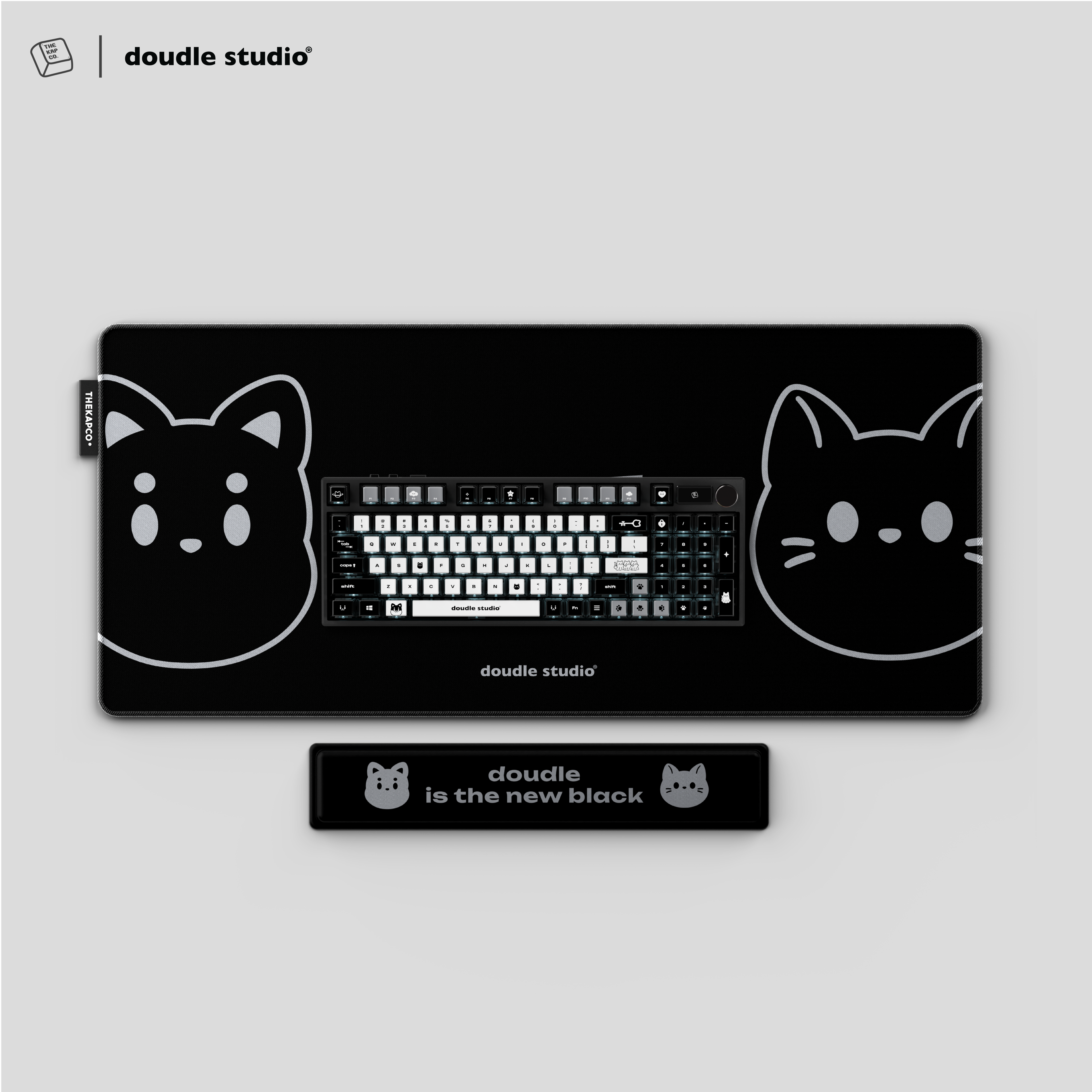 Thekapco x Doudle Studio | Doudle is the New Black Deskmat & Wristrest