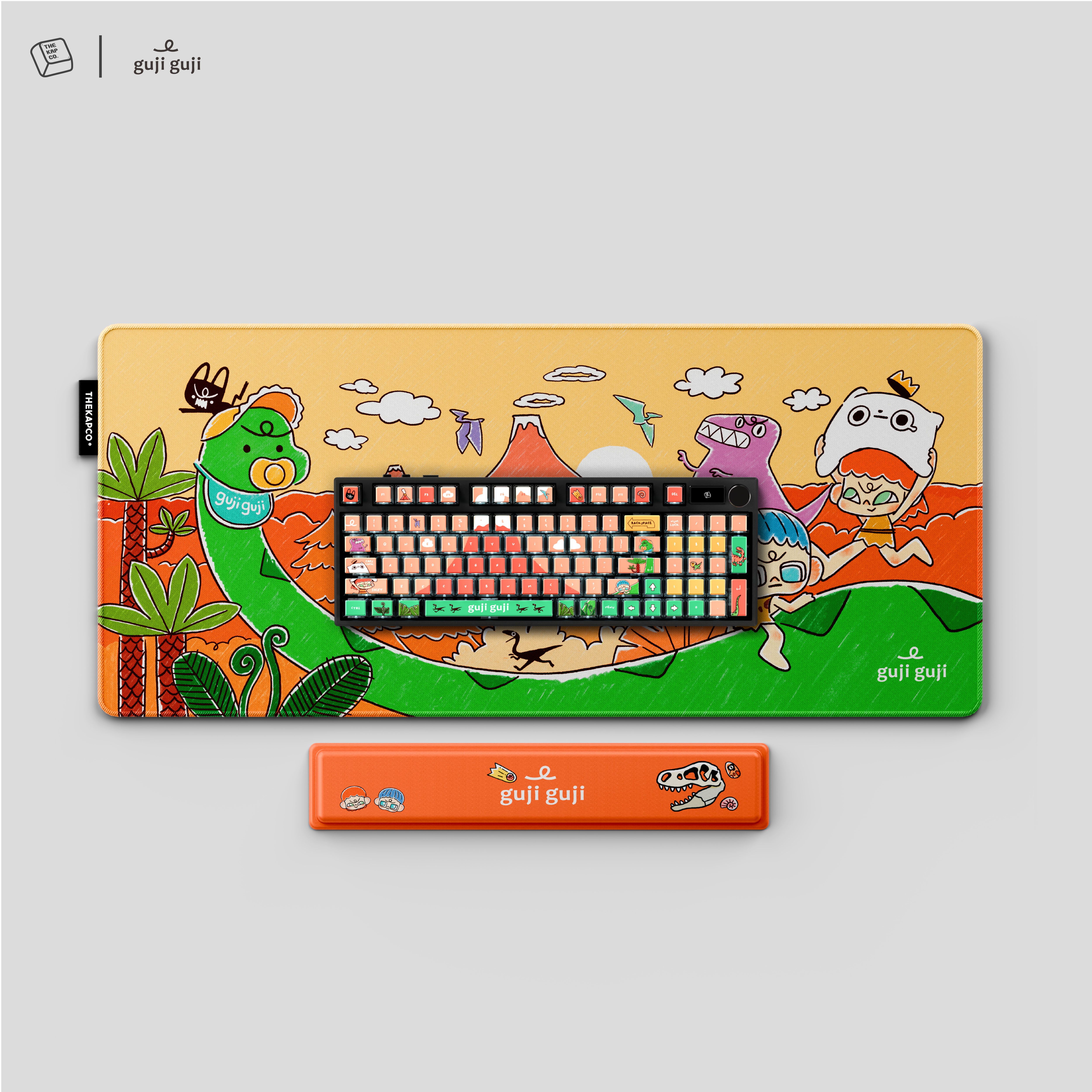 Thekapco x Guji Guji | Back To Jurassic Deskmat & Wristrest