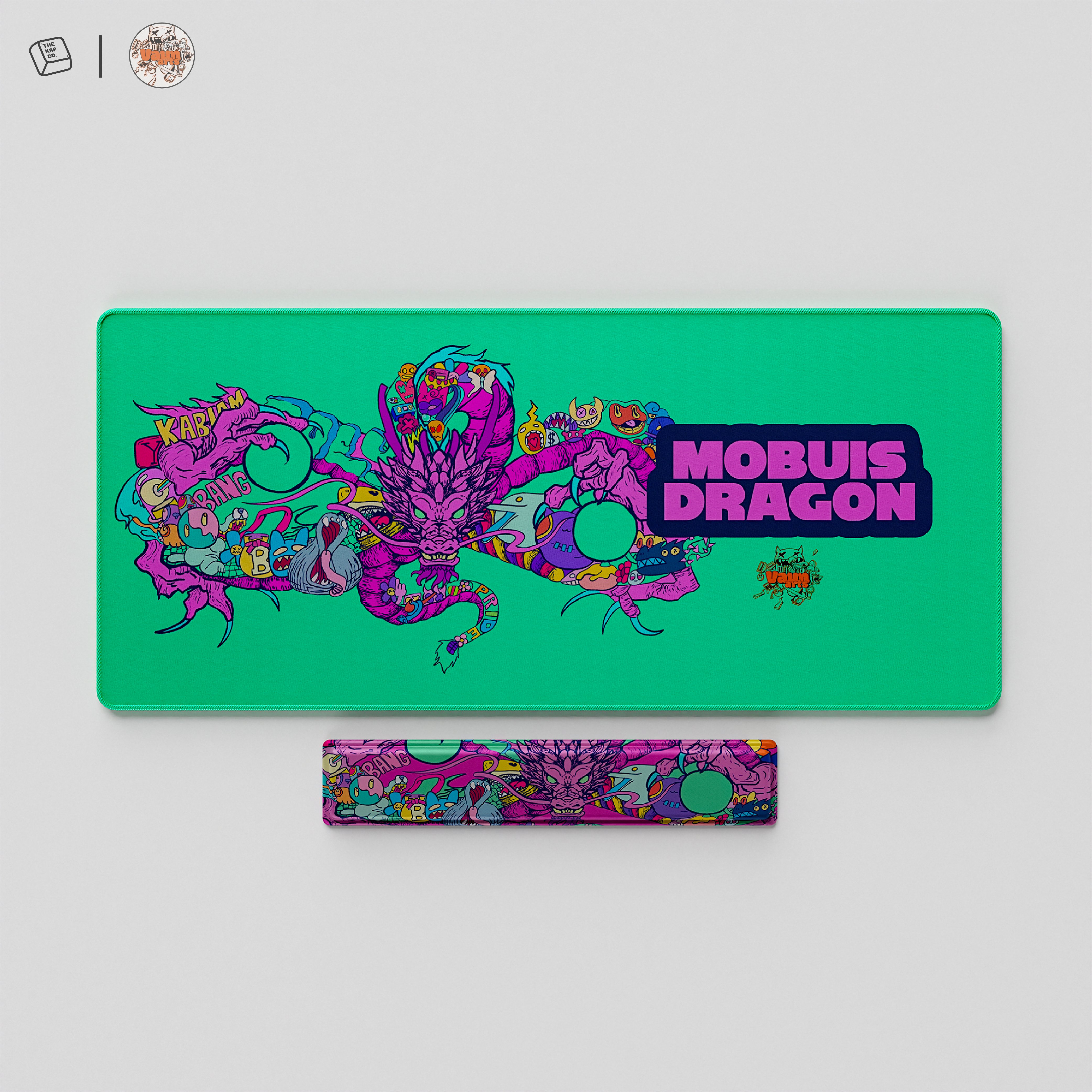 Thekapco x Vaunsarts | Mobius Dragon Deskmat & Wristrest