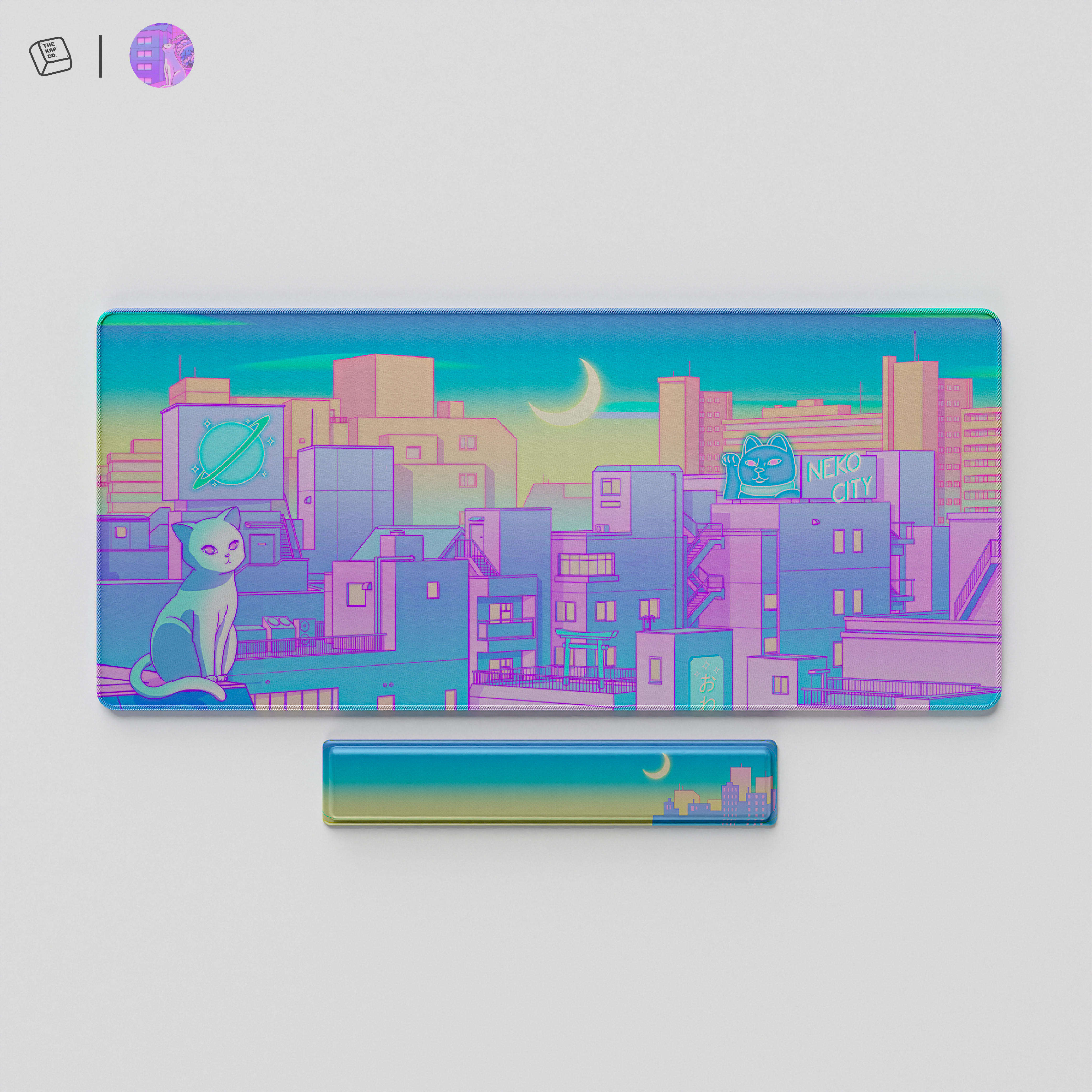 Thekapco x Elora | Moonlight City Deskmat & Wristrest