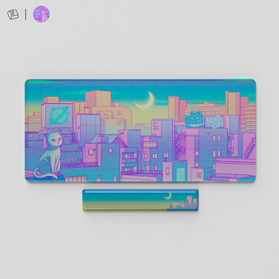 Thekapco x Elora | Moonlight City Deskmat / Wristrest