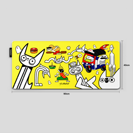 Thekapco x Two Feet Cat | Feet Cap Deskmat