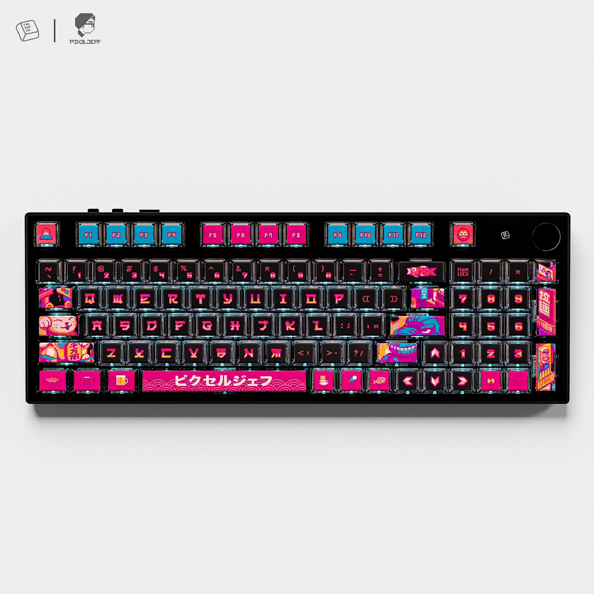 Thekapco x Pixel Jeff | Neon Japan Keycap Set