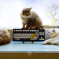 Thekapco x secondfloorneko | Black Catto Deskmat & Wristrest