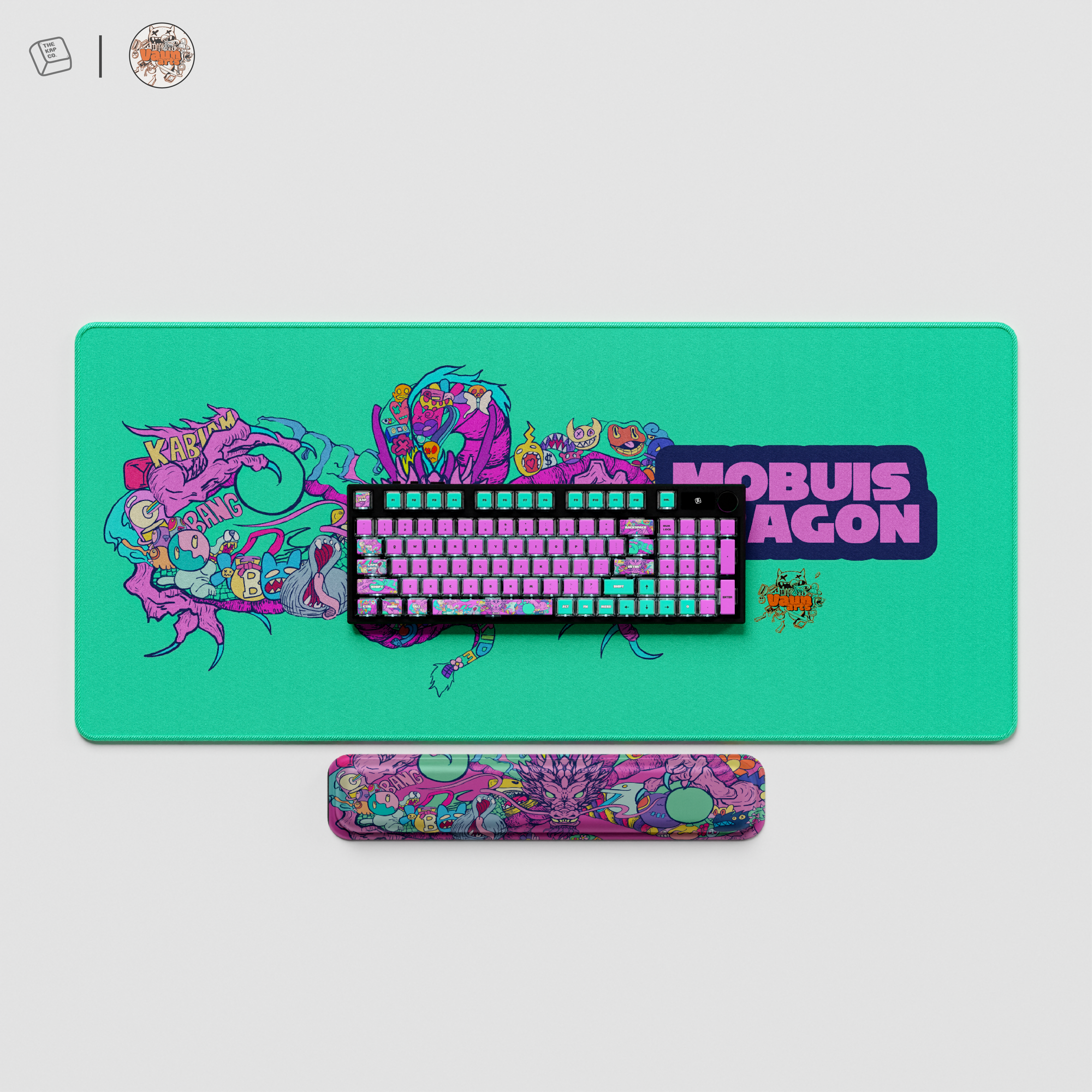 Thekapco x Vaunsarts | Mobius Dragon Deskmat & Wristrest
