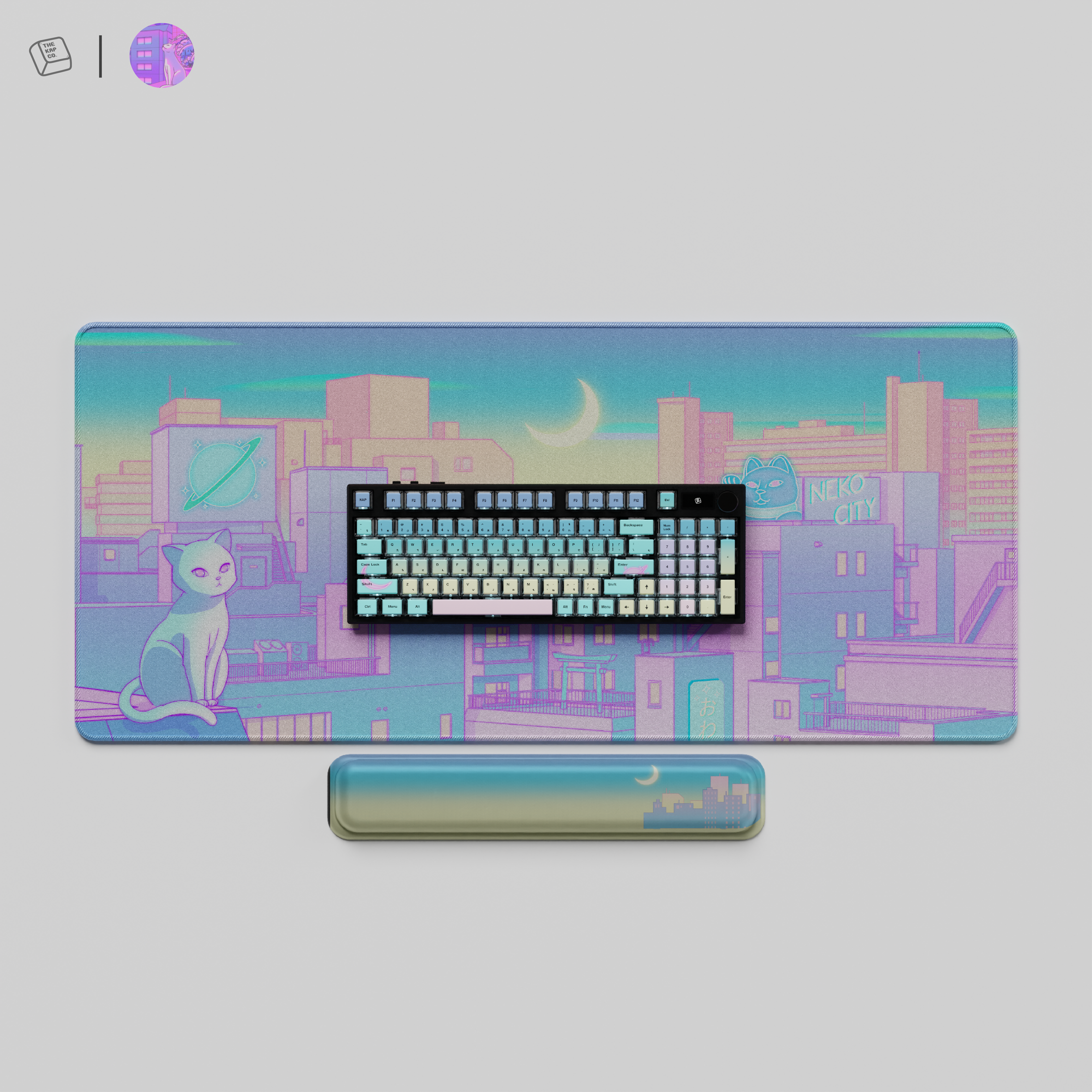 Thekapco x Elora | Moonlight City Deskmat & Wristrest