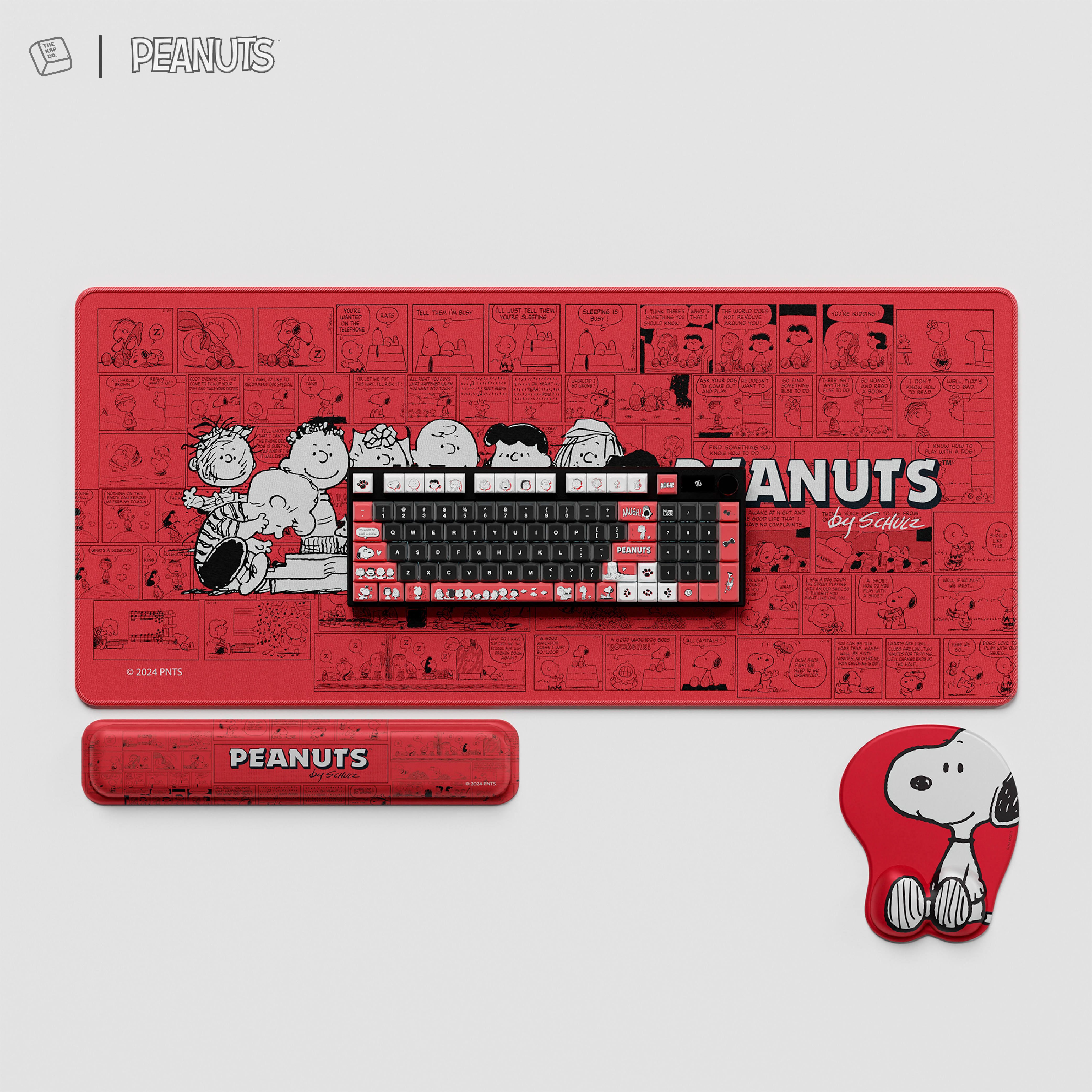 Thekapco x Peanuts | The Peanuts Comic Strip Deskmat & Wristrest