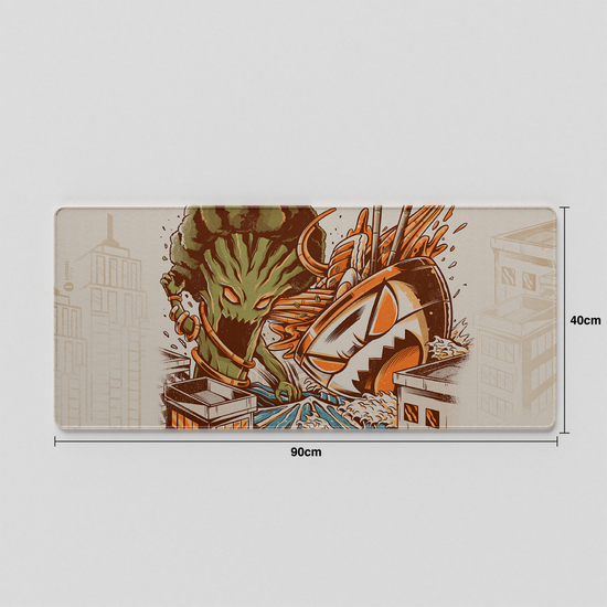 Thekapco x Ilustrata | Kaiju Food Fight Deskmat / Wristrest