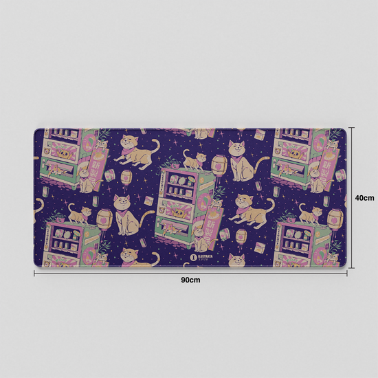 Thekapco x Ilustrata | Cat Vending Machine Deskmat / Wristrest