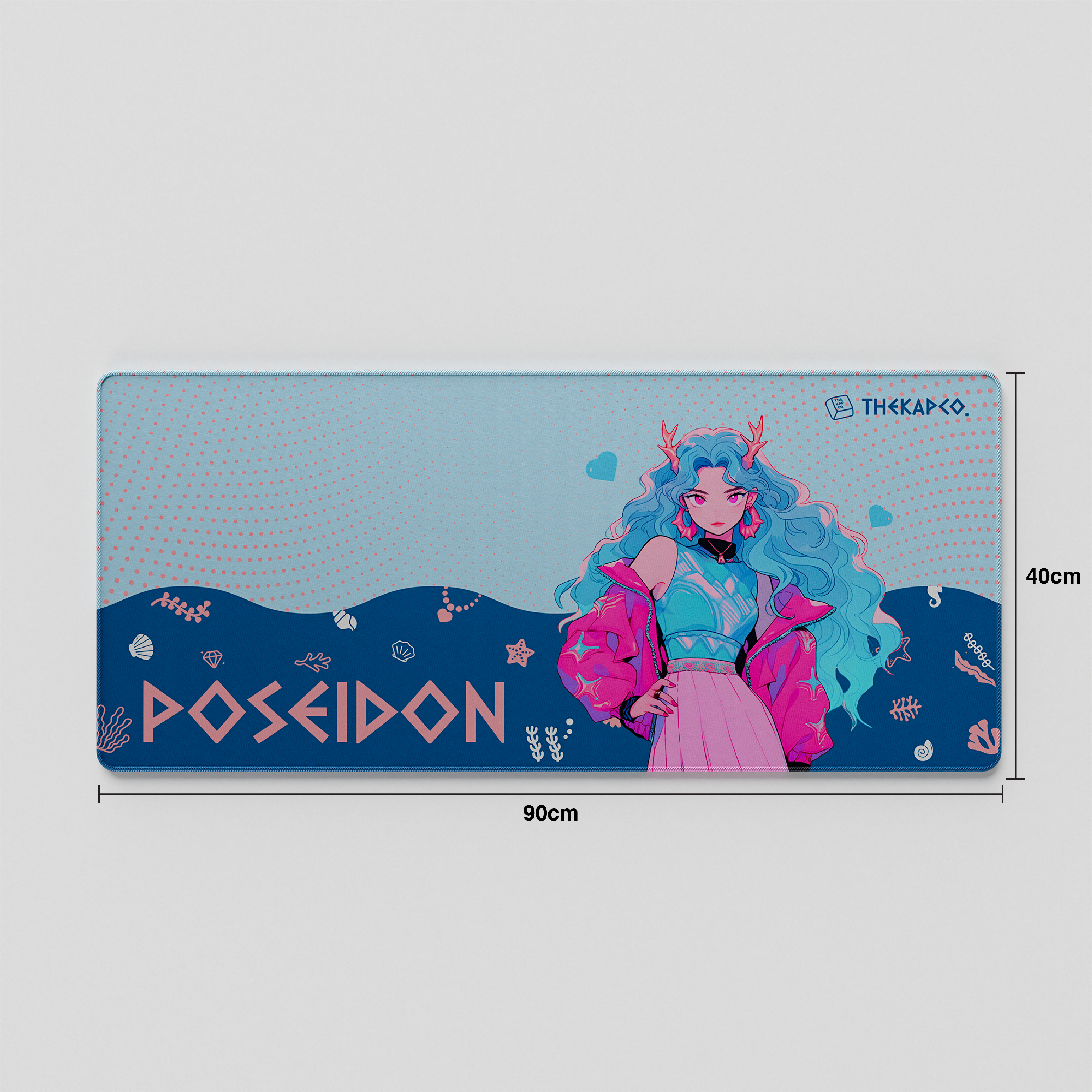 Thekapco x Powdersea | Greekeys Poseidon Deskmat