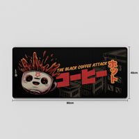 Thekapco x Ilustrata | Black Coffee Attack Deskmat & Wristrest