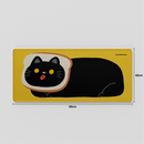 Thekapco x secondfloorneko | Black Catto Deskmat & Wristrest